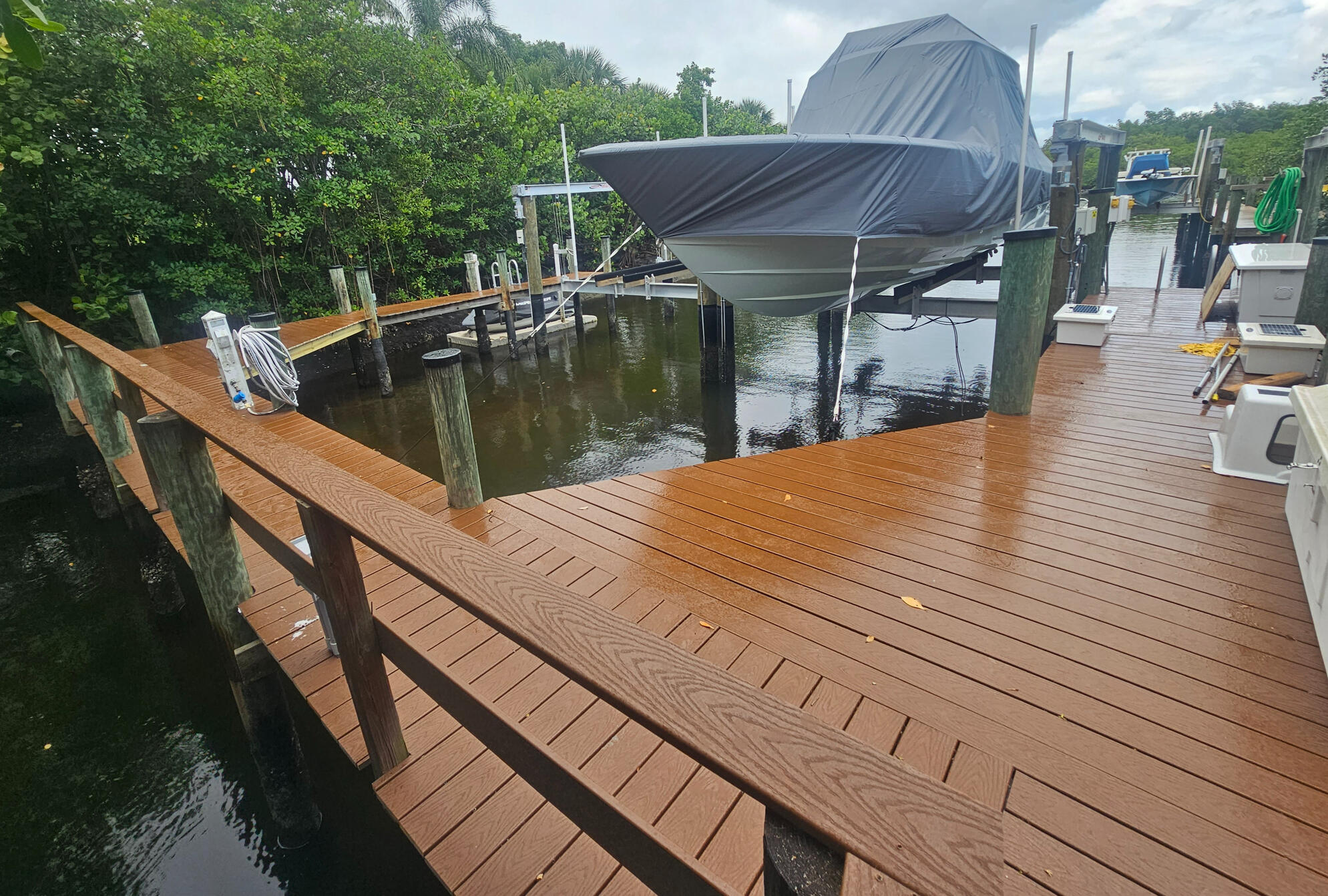 Untitled Waterfront dock and deck construction project by Peakline Contracting off Donald Ross in Jupiter.
